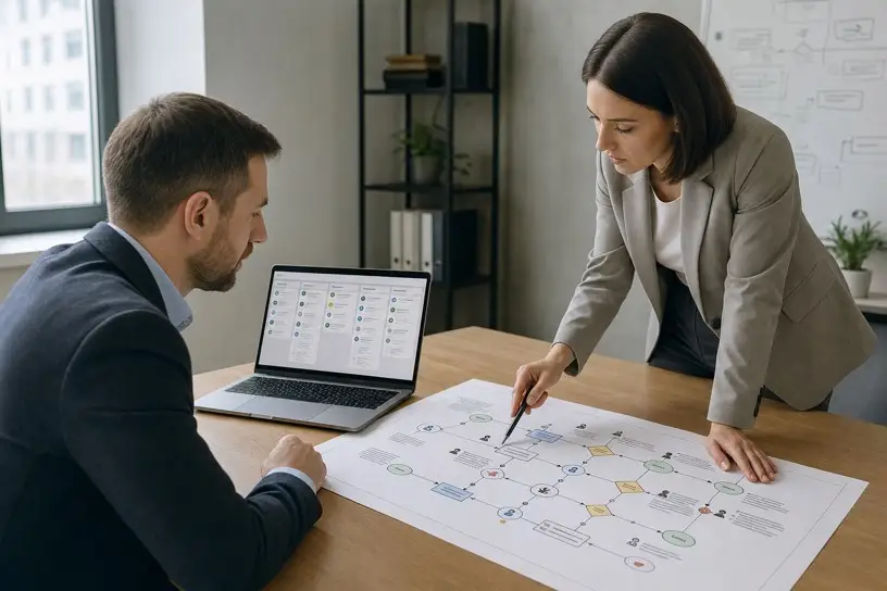 Иллюстрация к статье «Разработка CRM-системы для компании»