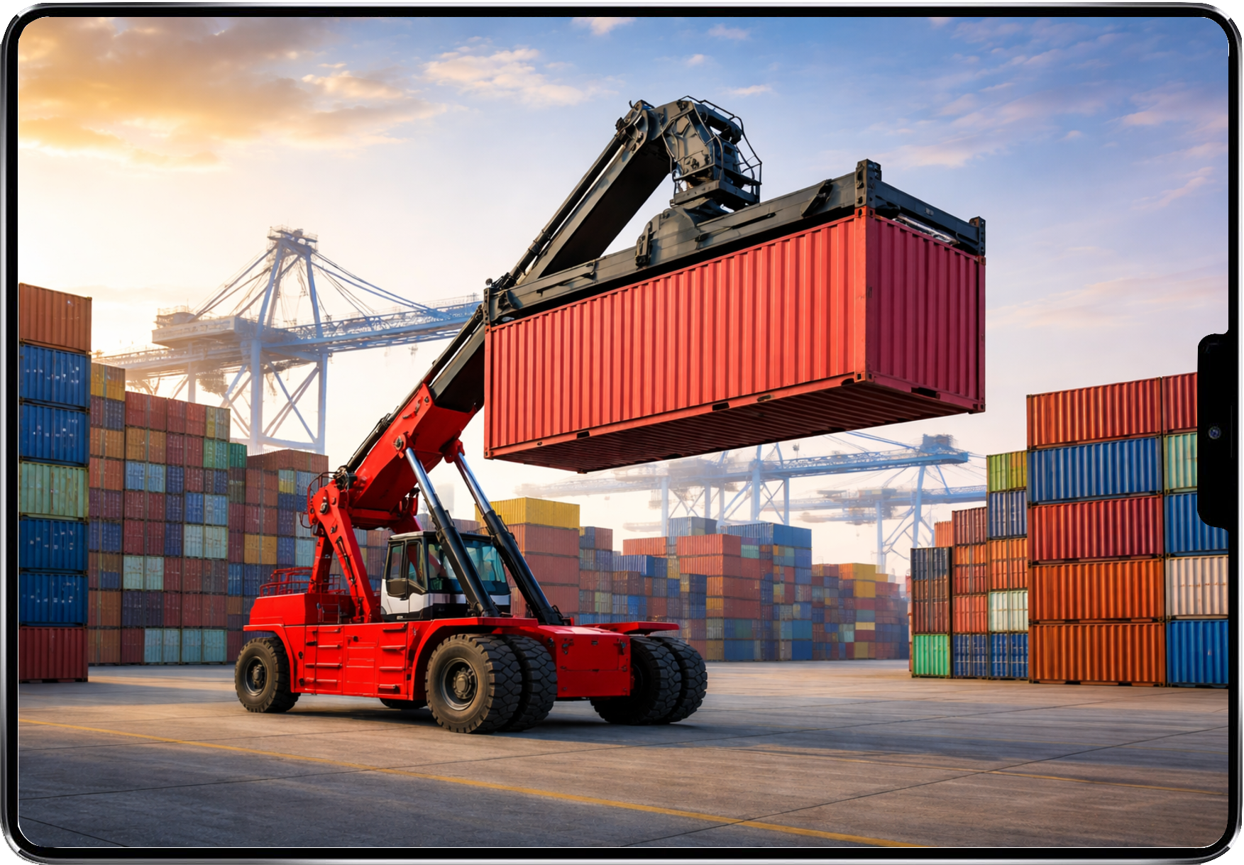 Контейнерный терминал с техникой и контейнерами